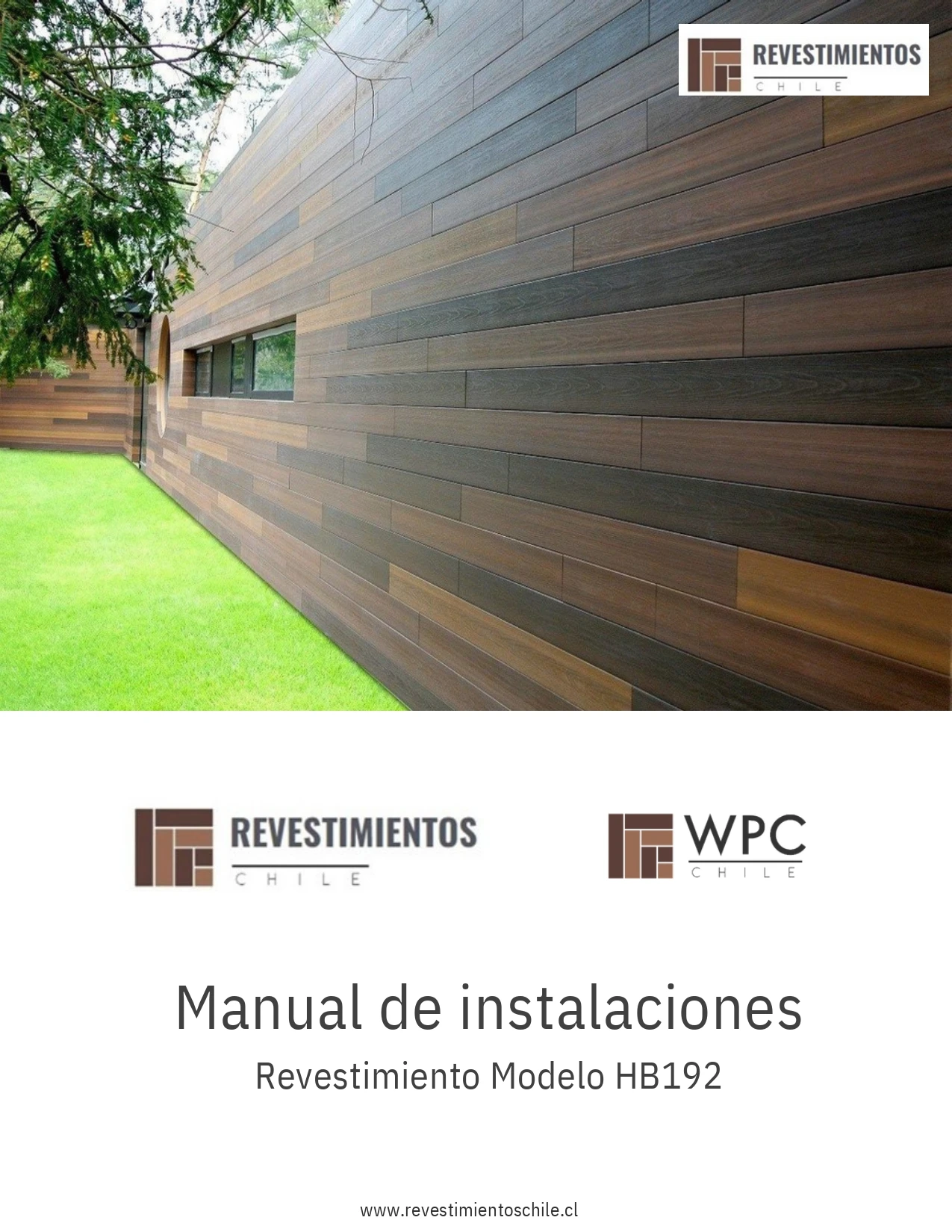 Portada de la guía de instalación del siding exterior WPC